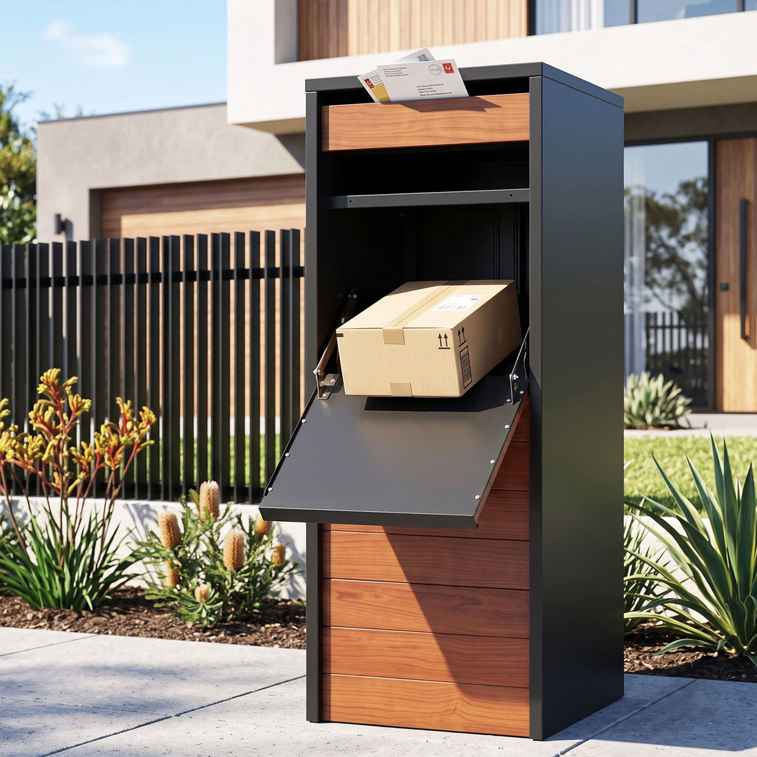 Gardeon Parcel Letterbox Drop Box Package Slot MailBox Walnut-Commercial > Packaging > Postage Satchels &amp; Boxes-PEROZ Accessories