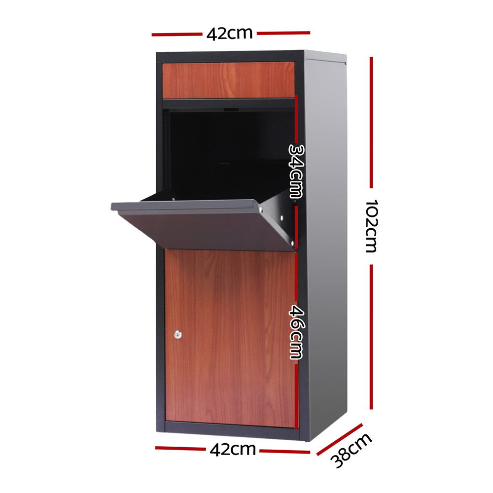 Gardeon Parcel Letterbox Drop Box Package Black-Home &amp; Garden &gt; Storage &gt; Storage Cabinets &amp; Lockers-PEROZ Accessories