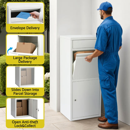 Gardeon Parcel Letterbox Drop Box Package White-Commercial &gt; Packaging &gt; Postage Satchels &amp; Boxes-PEROZ Accessories