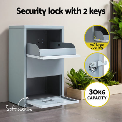 Gardeon Parcel Letterbox Drop Box Package Grey-Home &amp; Garden &gt; Storage &gt; Storage Cabinets &amp; Lockers-PEROZ Accessories