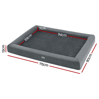 i.Pet Pet Bed Dog Cat Extra Large Calming Soft Sofa Cushion Egg Crate Washable Grey-Pet Care &gt; Dog Supplies &gt; Dog Beds-PEROZ Accessories