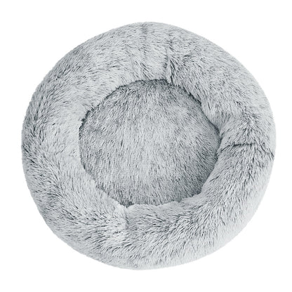i.Pet Pet Bed Dog Cat 90cm Large Calming Soft Plush Light Charcoal-Pet Beds-PEROZ Accessories