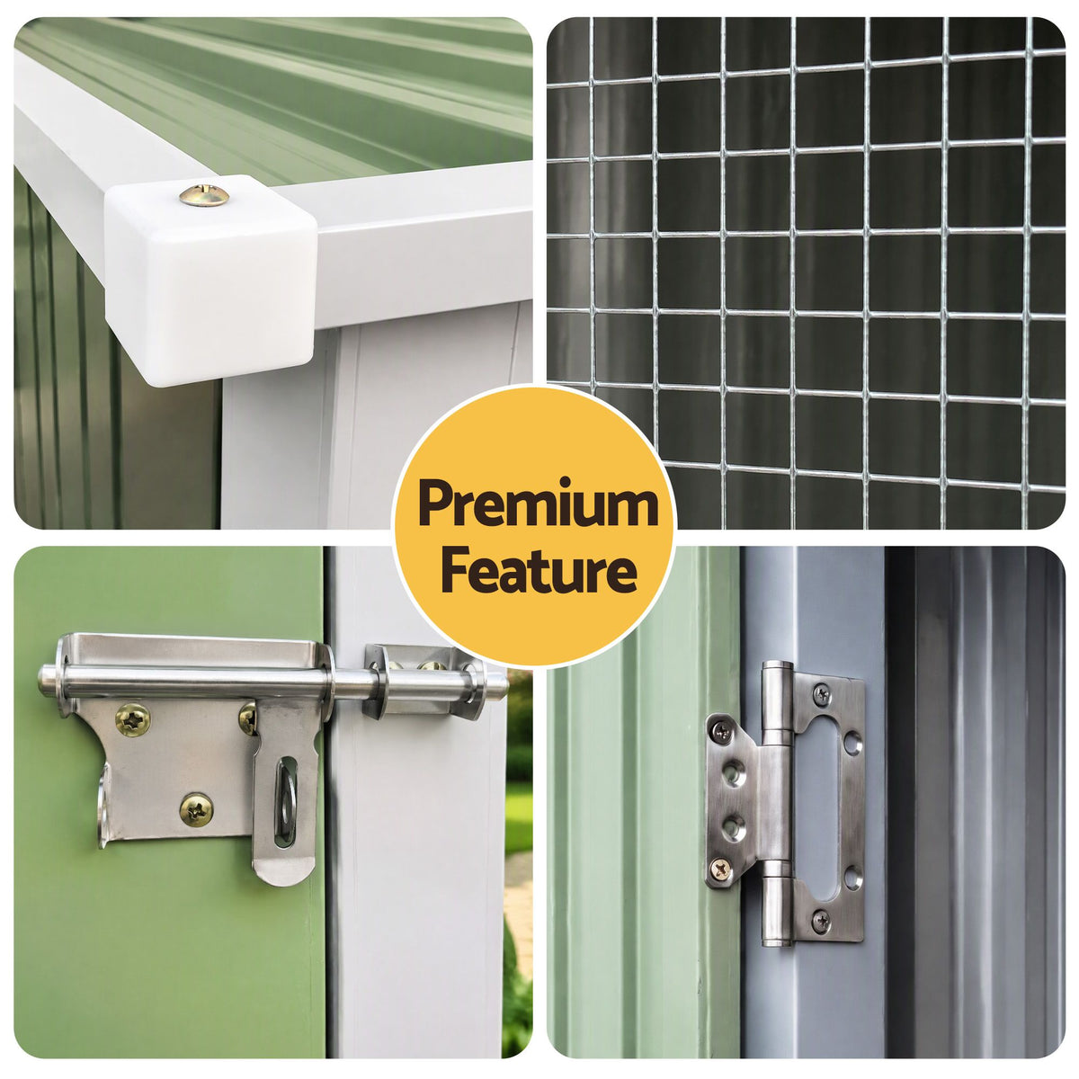 i.Pet Bird Cage Outdoor Aviary 180cm Walk In Access Galvanised Metal Green