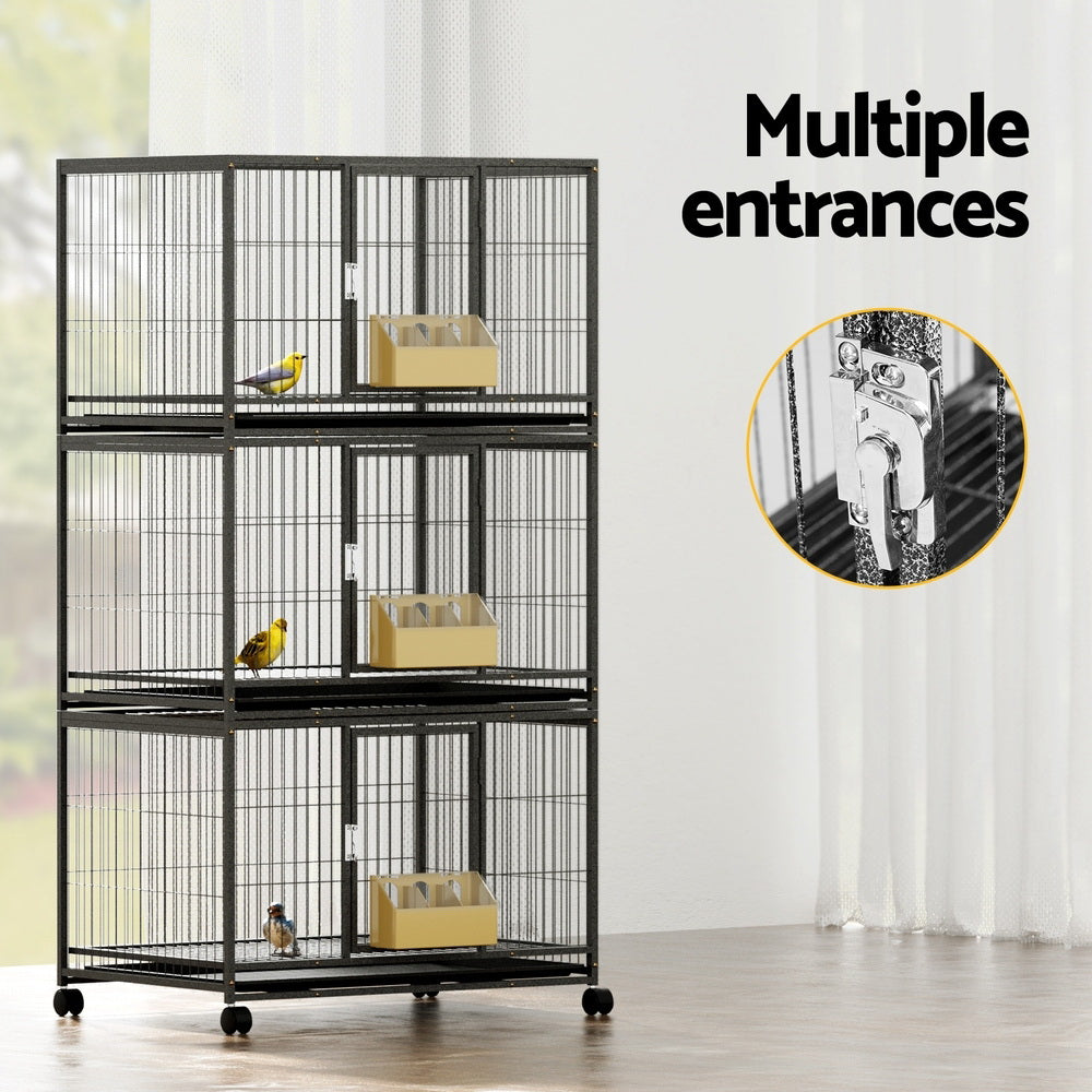 i.Pet Bird Cage Large Bird Cages Aviary Budgie Perch Cage Parrot Pet Stand Wheels-Pet Care &gt; Bird &gt; Bird Cages &amp; Stands-PEROZ Accessories