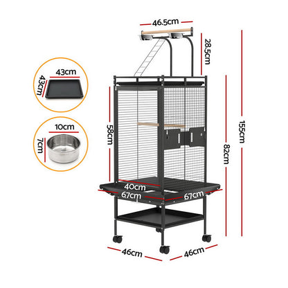 i.Pet Bird Cage Large Cages 155cm Parrot Aviary Stand-Alone Budgie Wheels Castor-Pet Care &gt; Bird &gt; Bird Cages &amp; Stands-PEROZ Accessories