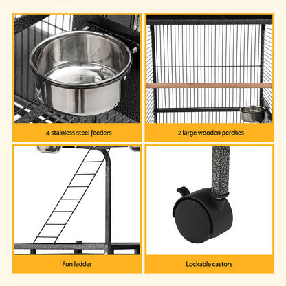 i.Pet Bird Cage Large Cages 155cm Parrot Aviary Stand-Alone Budgie Wheels Castor-Pet Care &gt; Bird &gt; Bird Cages &amp; Stands-PEROZ Accessories