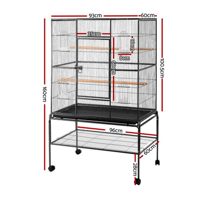 i.Pet Bird Cage Large Cages 160cm Parrot Aviary Stand-Alone Budgie Wheels Castor-Pet Care &gt; Bird &gt; Bird Cages &amp; Stands-PEROZ Accessories