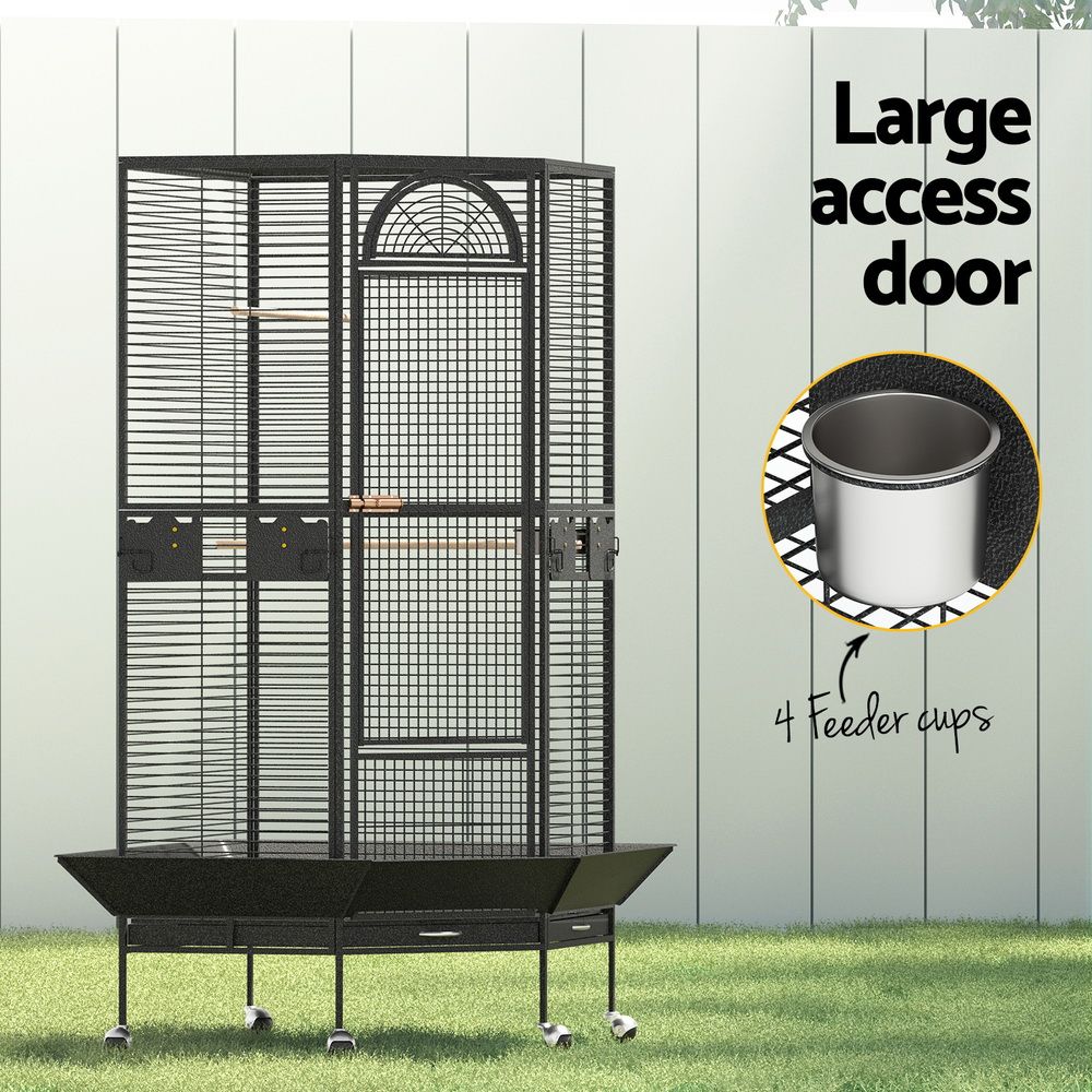 i.Pet Bird Cage Large Jumbo Aviary Budgie Perch Cage Parrot Stand Wheels Corner-Pet Care > Bird > Bird Cages &amp; Stands-PEROZ Accessories