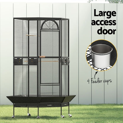 i.Pet Bird Cage Large Jumbo Aviary Budgie Perch Cage Parrot Stand Wheels Corner-Pet Care > Bird > Bird Cages &amp; Stands-PEROZ Accessories