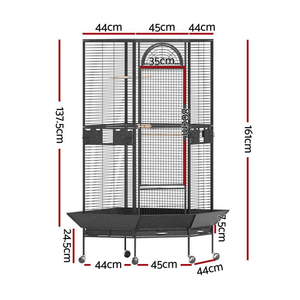 i.Pet Bird Cage Large Jumbo Aviary Budgie Perch Cage Parrot Stand Wheels Corner-Pet Care &gt; Bird &gt; Bird Cages &amp; Stands-PEROZ Accessories