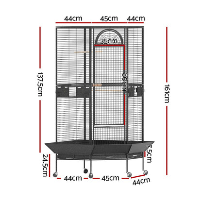 i.Pet Bird Cage Large Jumbo Aviary Budgie Perch Cage Parrot Stand Wheels Corner-Pet Care &gt; Bird &gt; Bird Cages &amp; Stands-PEROZ Accessories