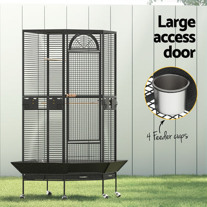 i.Pet Bird Cage Large Jumbo Aviary Budgie Perch Cage Parrot Stand Wheels Corner-Pet Care &gt; Bird &gt; Bird Cages &amp; Stands-PEROZ Accessories