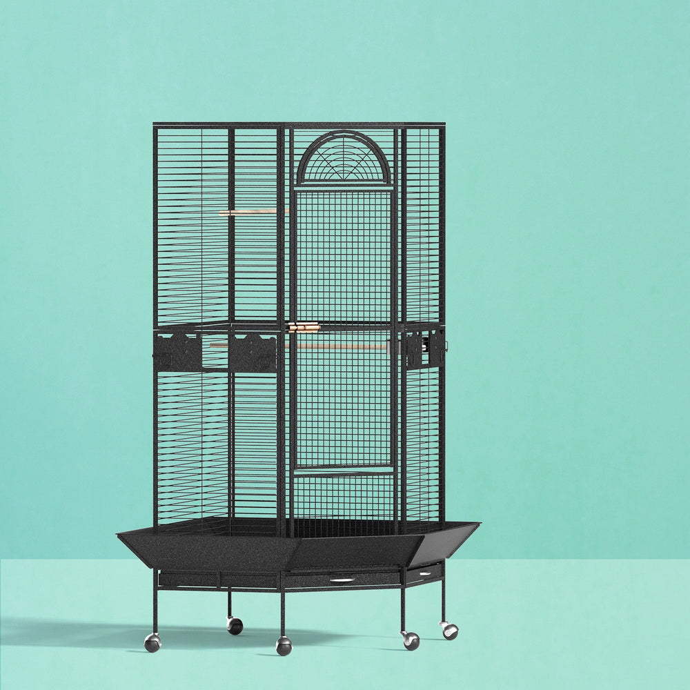 i.Pet Bird Cage Large Jumbo Aviary Budgie Perch Cage Parrot Stand Wheels Corner-Pet Care &gt; Bird &gt; Bird Cages &amp; Stands-PEROZ Accessories