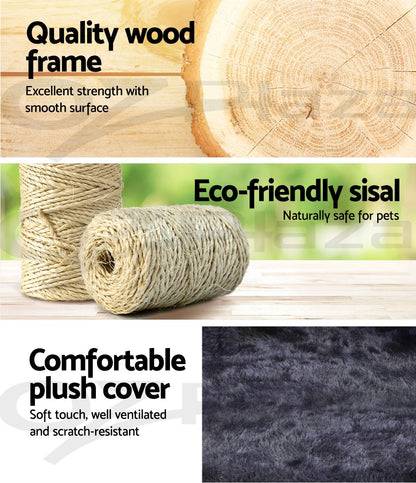 i.Pet Cat Tree 70cm Scratching Post Tower Scratcher Trees Wood Condo House Toys-Cat Trees-PEROZ Accessories
