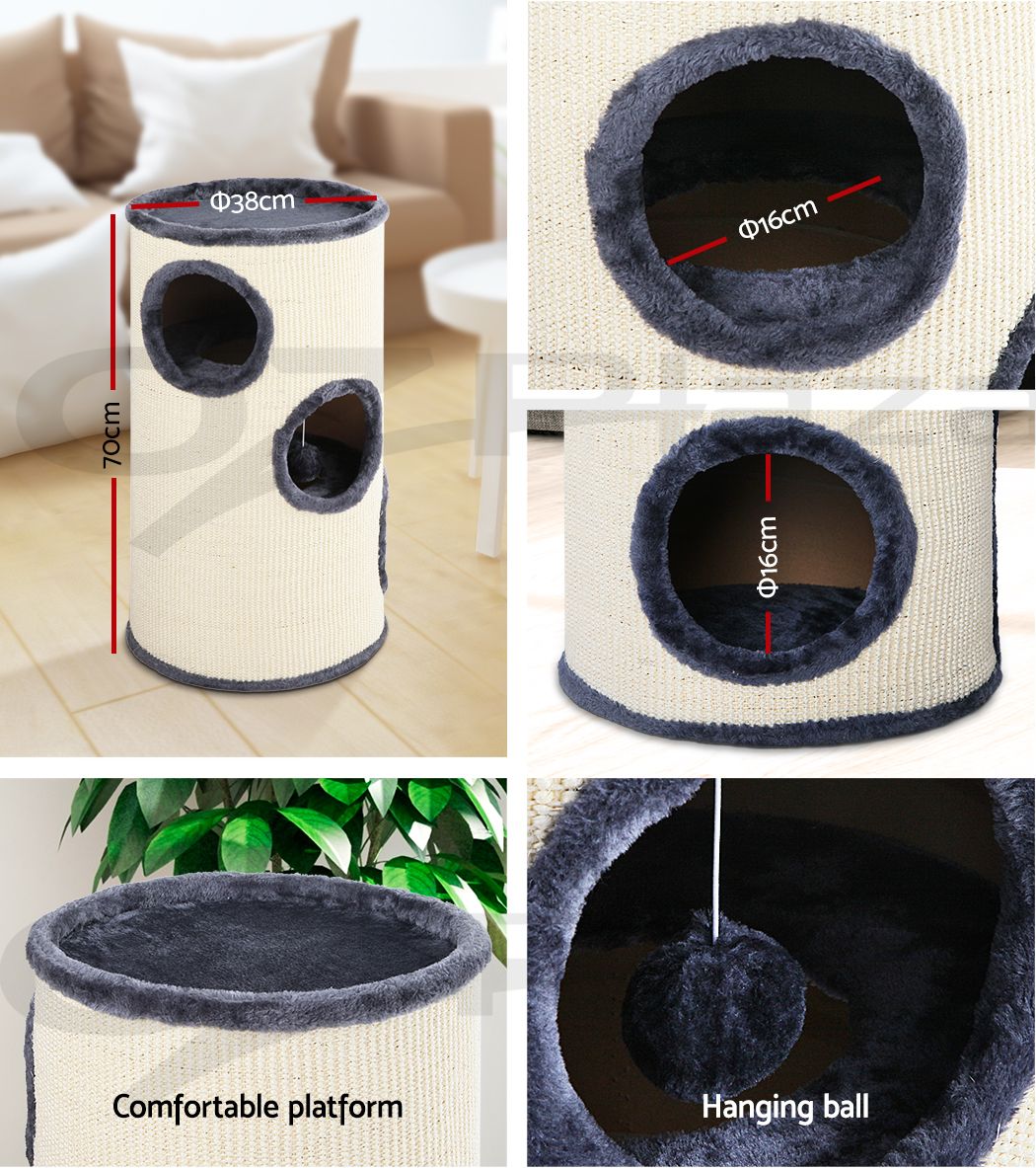 i.Pet Cat Tree 70cm Scratching Post Tower Scratcher Trees Wood Condo House Toys-Cat Trees-PEROZ Accessories