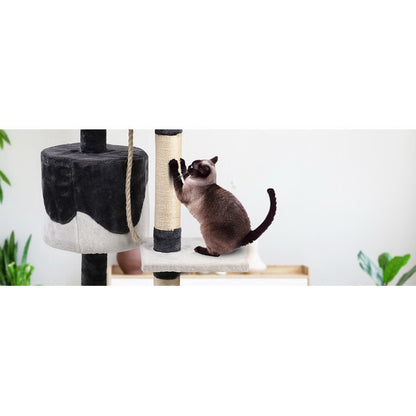 i.Pet Cat Tree 112cm Tower Scratching Post Scratcher Wood Condo House Furniture-Cat Trees-PEROZ Accessories