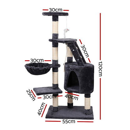 i.Pet Cat Tree 120cm Tower Scratching Post Scratcher Wood Condo House Bed Toys-Cat Trees-PEROZ Accessories