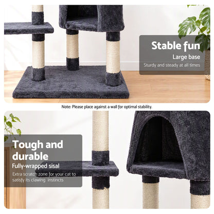 i.Pet Cat Tree 120cm Tower Scratching Post Scratcher Wood Condo House Bed Toys-Cat Trees-PEROZ Accessories