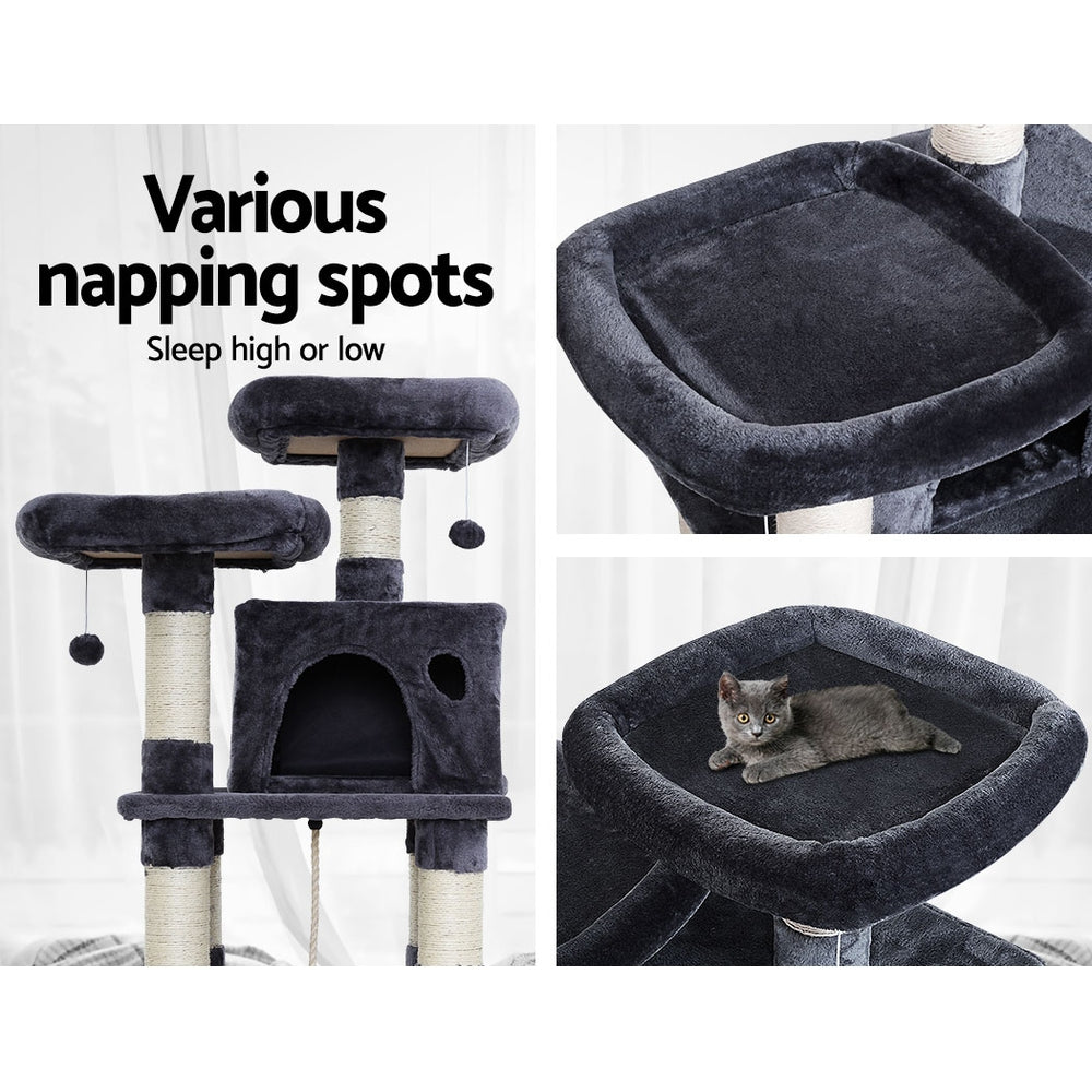 i.Pet Cat Tree 145cm Tower Scratching Post Scratcher Wood Condo House Large Bed-Cat Trees-PEROZ Accessories