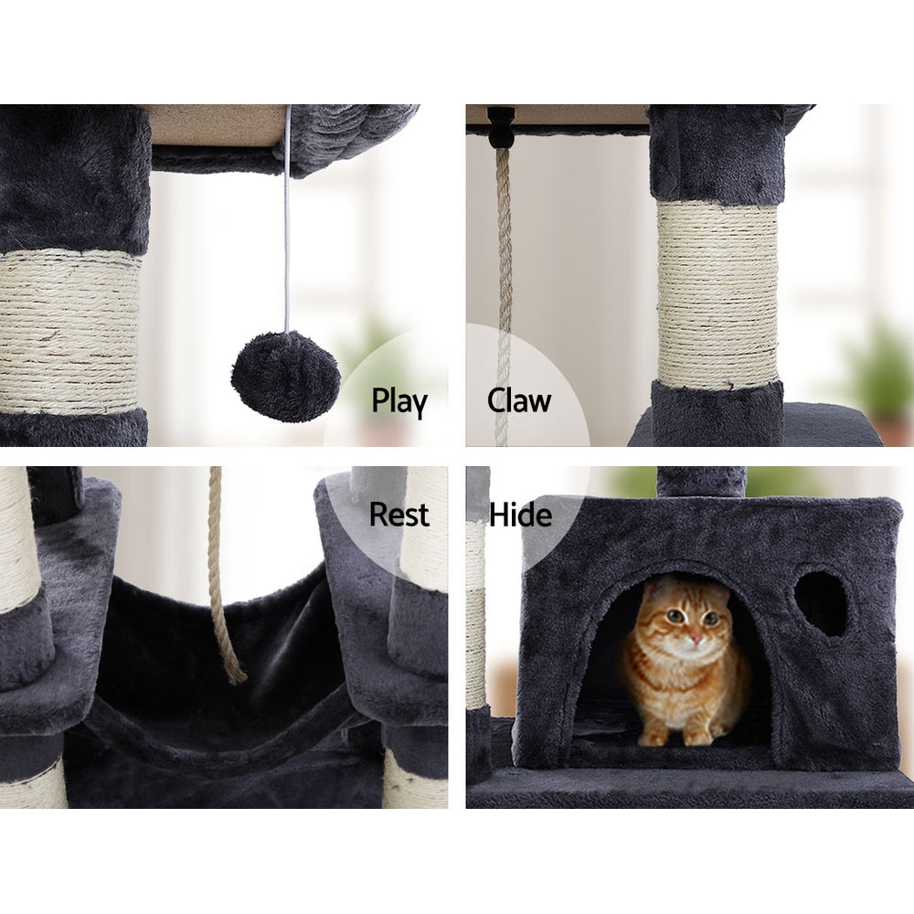 i.Pet Cat Tree 145cm Tower Scratching Post Scratcher Wood Condo House Large Bed-Cat Trees-PEROZ Accessories