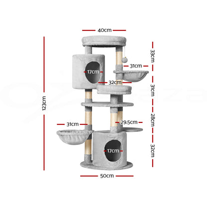 i.Pet Cat Tree 123cm Tower Scratching Post Scratcher Wood Condo House Bed Toys-Cat Trees-PEROZ Accessories