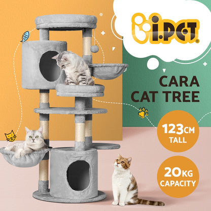 i.Pet Cat Tree 123cm Tower Scratching Post Scratcher Wood Condo House Bed Toys-Cat Trees-PEROZ Accessories