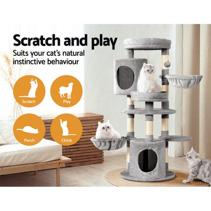 i.Pet Cat Tree 123cm Tower Scratching Post Scratcher Wood Condo House Bed Toys-Cat Trees-PEROZ Accessories