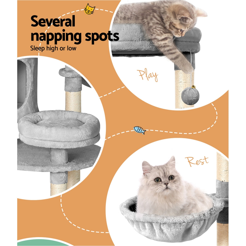 i.Pet Cat Tree 123cm Tower Scratching Post Scratcher Wood Condo House Bed Toys-Cat Trees-PEROZ Accessories