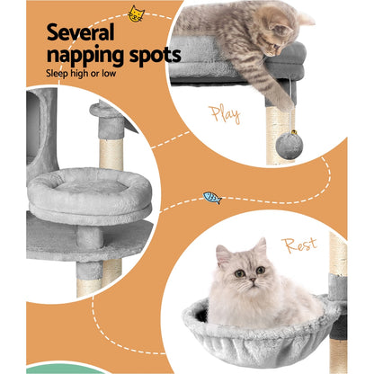 i.Pet Cat Tree 123cm Tower Scratching Post Scratcher Wood Condo House Bed Toys-Cat Trees-PEROZ Accessories