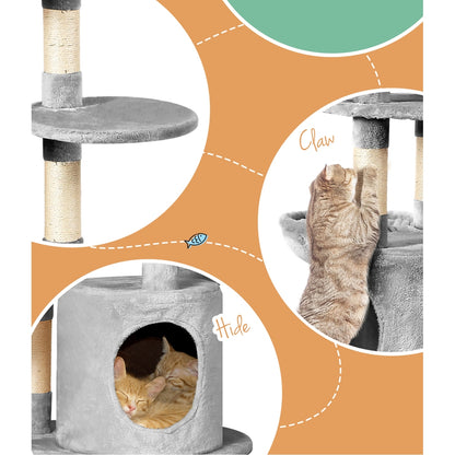 i.Pet Cat Tree 123cm Tower Scratching Post Scratcher Wood Condo House Bed Toys-Cat Trees-PEROZ Accessories