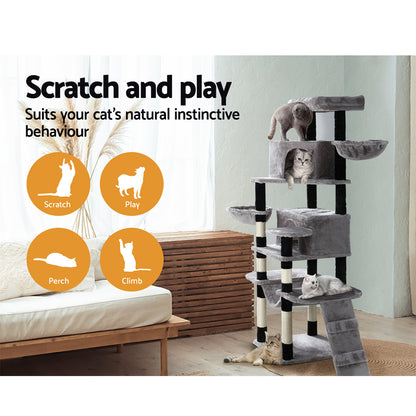 i.Pet Cat Tree 161cm Tower Scratching Post Scratcher Wood Condo House Play Bed-Cat Trees-PEROZ Accessories