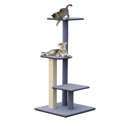 i.Pet Cat Tree 124cm Scratching Post Tower Scratcher Trees Wood Condo Board-Cat Trees-PEROZ Accessories