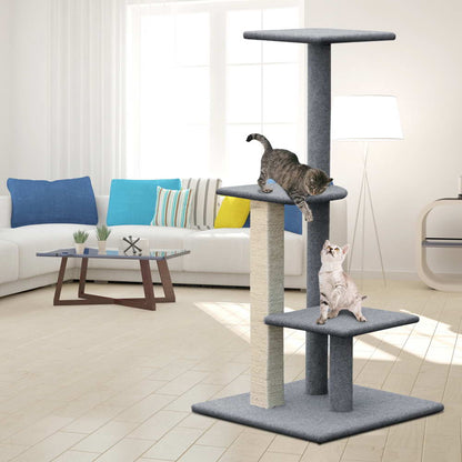 i.Pet Cat Tree 124cm Scratching Post Tower Scratcher Trees Wood Condo Board-Cat Trees-PEROZ Accessories