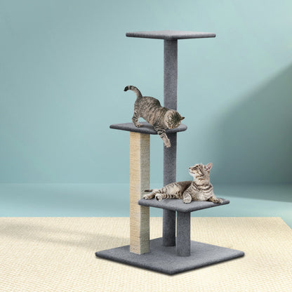 i.Pet Cat Tree 124cm Scratching Post Tower Scratcher Trees Wood Condo Board-Cat Trees-PEROZ Accessories