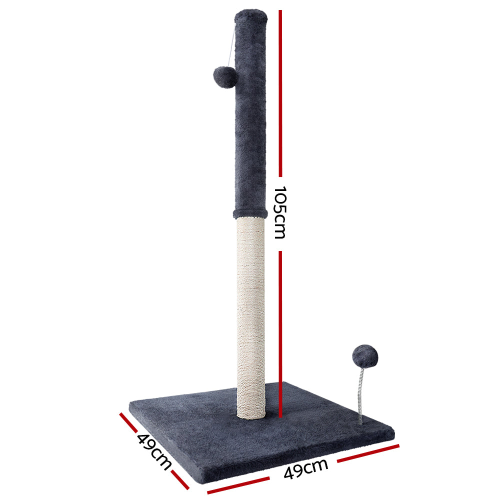 i.Pet Cat Tree 105cm Scratching Post Scratcher Tower Condo House Hanging toys Grey-Cat Trees-PEROZ Accessories