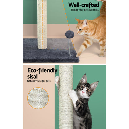 i.Pet Cat Tree 105cm Scratching Post Scratcher Tower Condo House Hanging toys Grey-Cat Trees-PEROZ Accessories