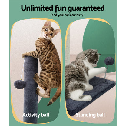 i.Pet Cat Tree 105cm Scratching Post Scratcher Tower Condo House Hanging toys Grey-Cat Trees-PEROZ Accessories