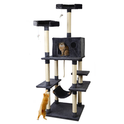 i.Pet Cat Tree 184cm Tower Scratching Post Scratcher Wood Trees Condo Bed House-Cat Trees-PEROZ Accessories