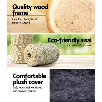 i.Pet Cat Tree 184cm Tower Scratching Post Scratcher Wood Trees Condo Bed House-Cat Trees-PEROZ Accessories