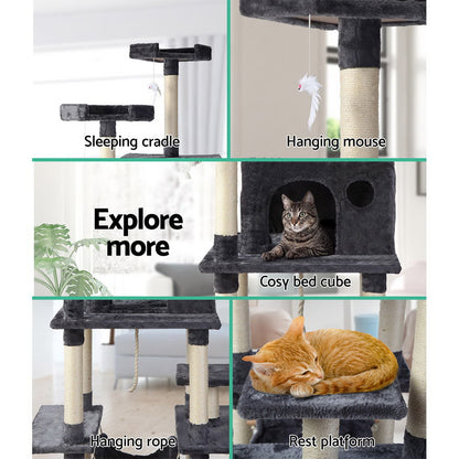i.Pet Cat Tree 184cm Tower Scratching Post Scratcher Wood Trees Condo Bed House-Cat Trees-PEROZ Accessories