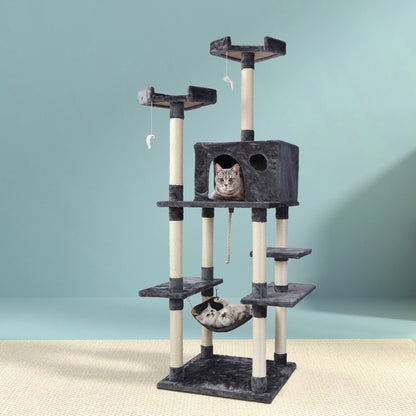 i.Pet Cat Tree 184cm Tower Scratching Post Scratcher Wood Trees Condo Bed House-Cat Trees-PEROZ Accessories