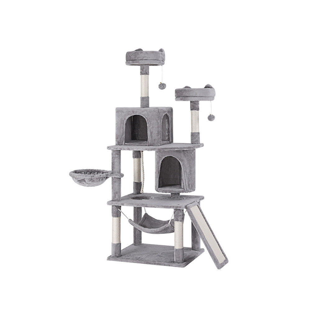 i.Pet Cat Tree Tower Scratching Post Scratcher 161cm Condo House Trees Grey-Pet Care &gt; Cat Supplies &gt; Cat Scratching Posts-PEROZ Accessories