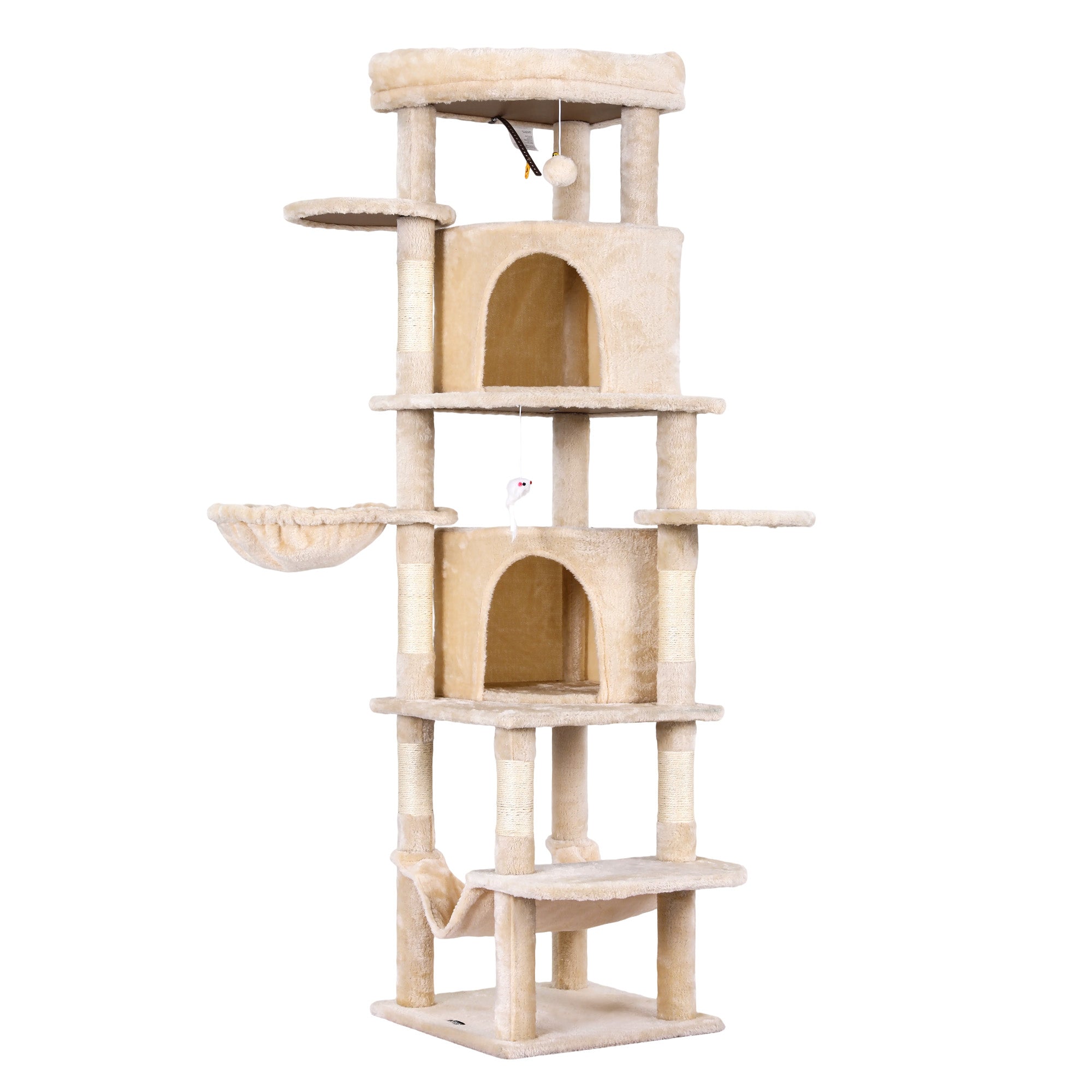 i.Pet Cat Tree Tower 167cm Large Scratching Post Furniture Scratcher House Beige-Pet Care > Cat Supplies > Cat Scratchers-PEROZ Accessories