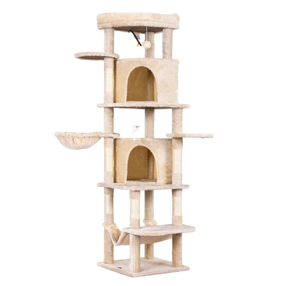 i.Pet Cat Tree Tower 167cm Large Scratching Post Furniture Scratcher House Beige-Pet Care > Cat Supplies > Cat Scratchers-PEROZ Accessories