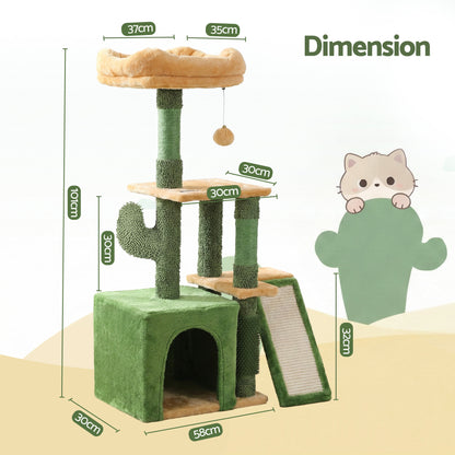 i.Pet Cat Tree Tower 101cm Scratching Post Furniture Scratcher House Green-Pet Care > Cat Supplies > Cat Scratching Posts-PEROZ Accessories