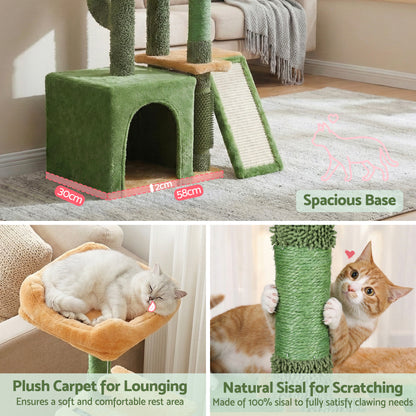 i.Pet Cat Tree Tower 101cm Scratching Post Furniture Scratcher House Green-Pet Care > Cat Supplies > Cat Scratching Posts-PEROZ Accessories