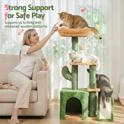 i.Pet Cat Tree Tower 101cm Scratching Post Furniture Scratcher House Green-Pet Care > Cat Supplies > Cat Scratching Posts-PEROZ Accessories