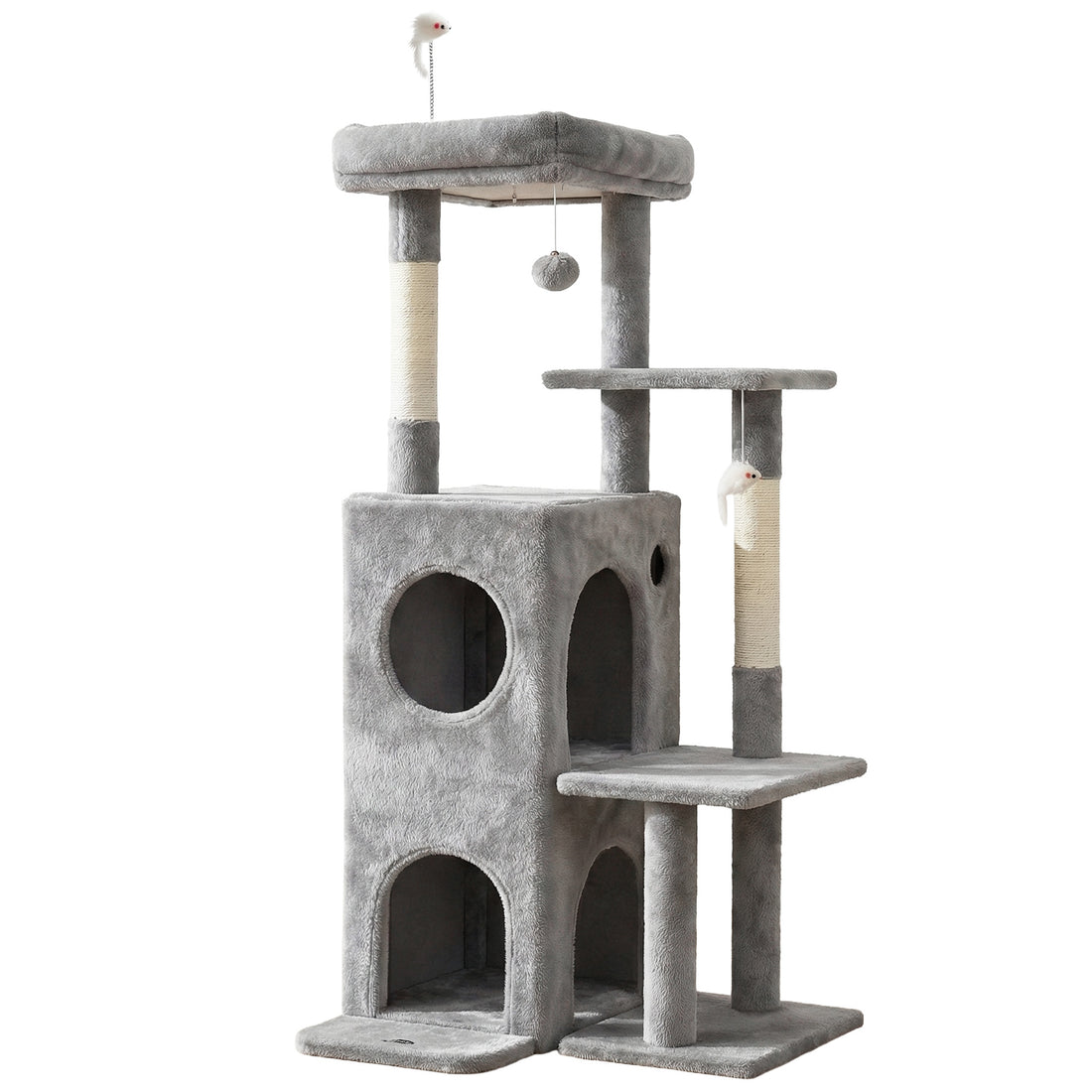i.Pet Cat Tree Tower 127cm Scratching Post Furniture Scratcher House Light Grey-Pet Care > Cat Supplies > Cat Scratching Posts-PEROZ Accessories