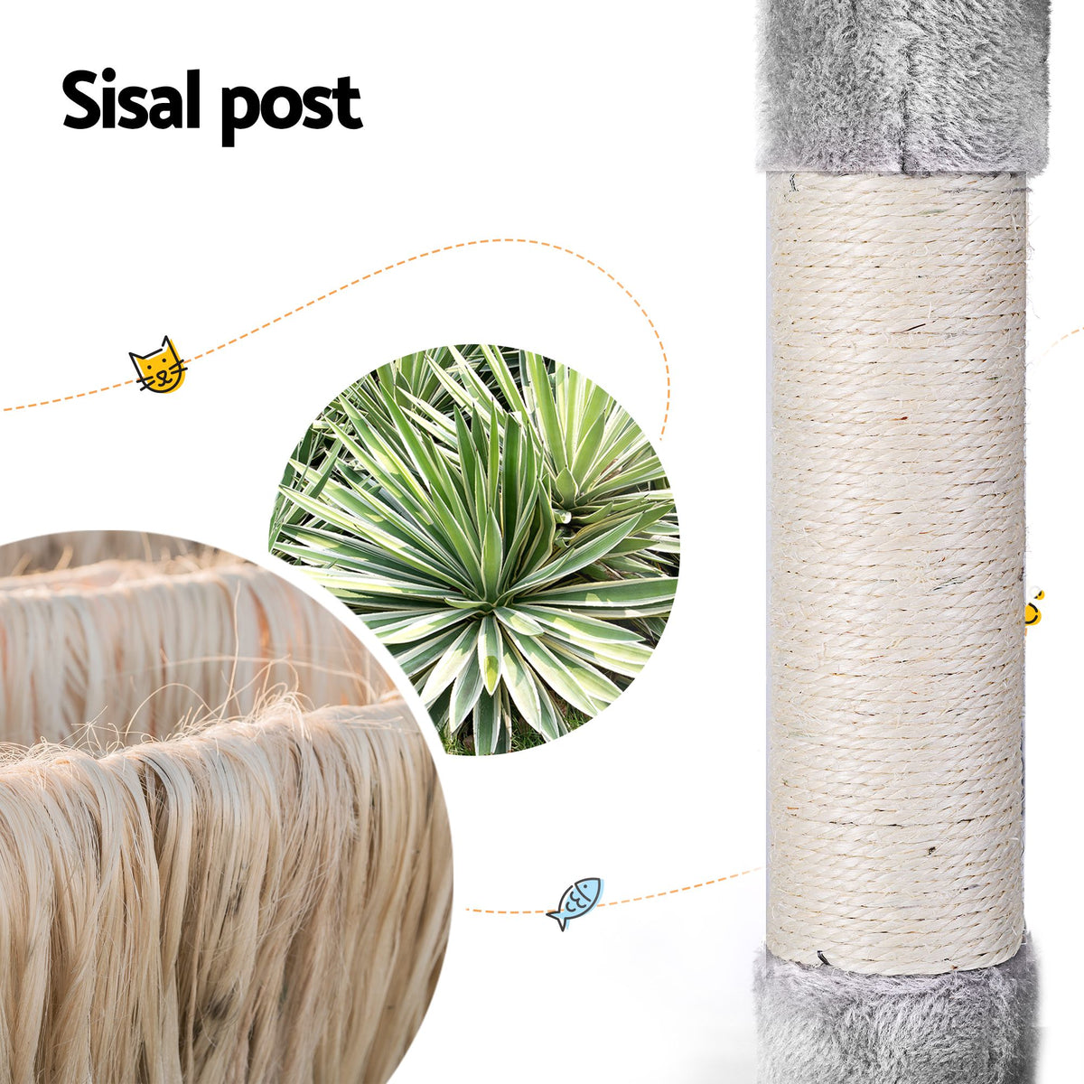 i.Pet Cat Tree 143cm Tower Scratching Post Trees Scratcher Condo House Grey-Pet Care > Cat Supplies > Cat Scratching Posts-PEROZ Accessories