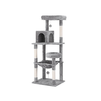 i.Pet Cat Tree Tower Scratching Post Scratcher 143cm Condo House Trees Grey-Pet Care &gt; Cat Supplies &gt; Cat Scratching Posts-PEROZ Accessories